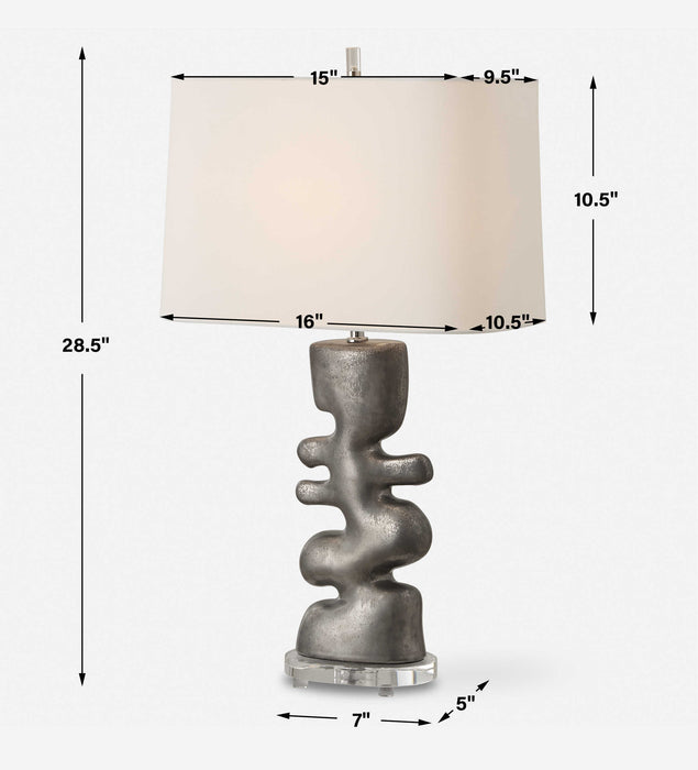 Free Flowing One Light Table Lamp Tarnished Nickel-Lamps-Uttermost-Lighting Design Store