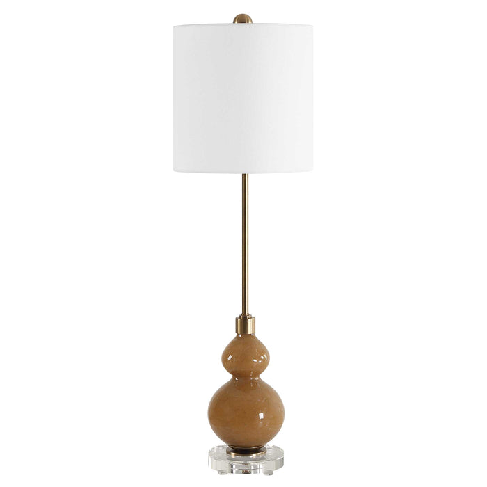 Sienna One Light Buffet Lamp Brushed Antique Brass-Lamps-Uttermost-Lighting Design Store
