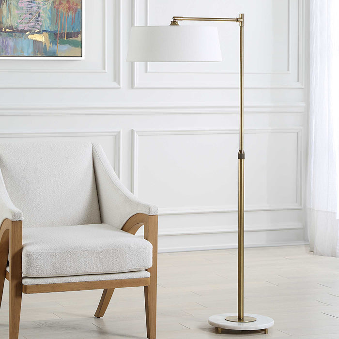 Branch Out One Light Floor Lamp Antique Brushed Brass-Lamps-Uttermost-Lighting Design Store