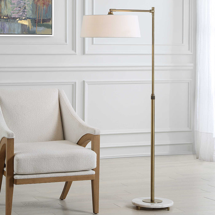 Branch Out One Light Floor Lamp Antique Brushed Brass-Lamps-Uttermost-Lighting Design Store