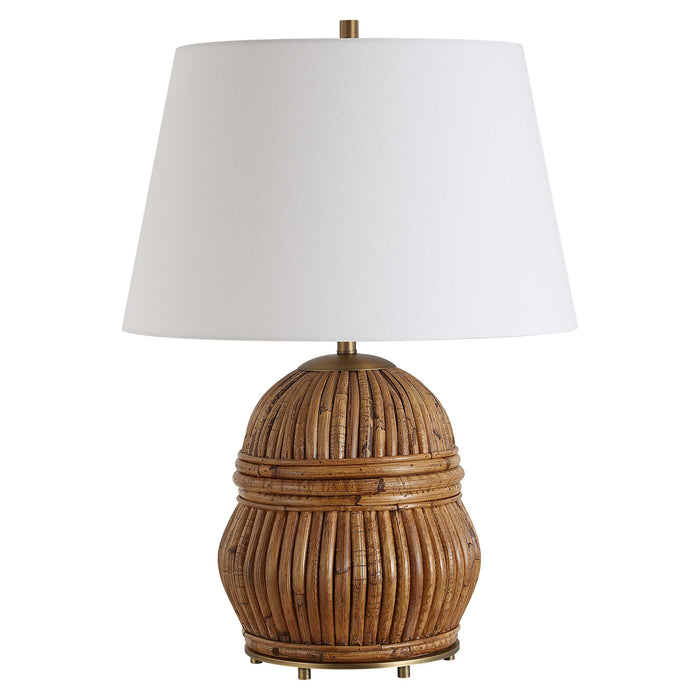 Reed One Light Table Lamp Antique Brass-Lamps-Uttermost-Lighting Design Store