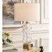 Aura One Light Table Lamp Brushed Brass-Lamps-Uttermost-Lighting Design Store