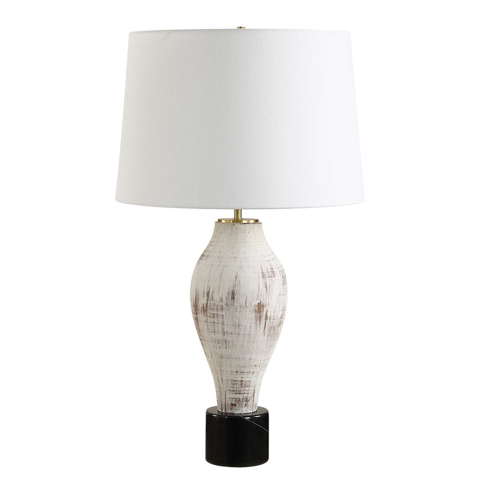 Magdaline One Light Table Lamp Plated Brass-Lamps-Uttermost-Lighting Design Store