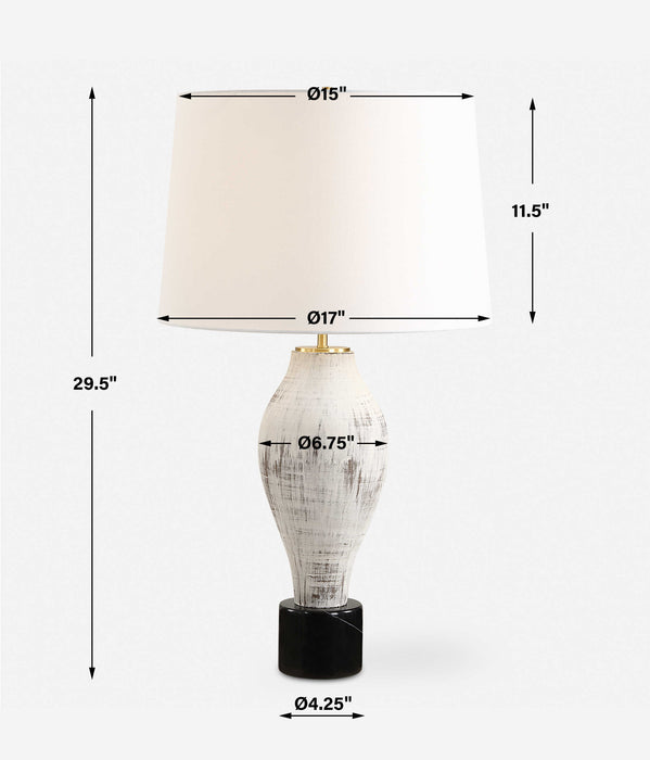 Magdaline One Light Table Lamp Plated Brass-Lamps-Uttermost-Lighting Design Store