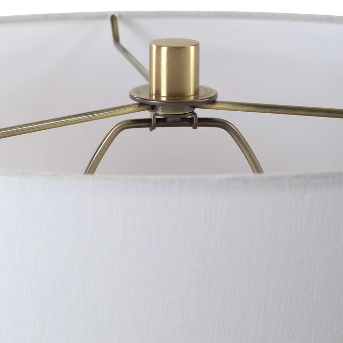 Wessex One Light Table Lamp Antique Brushed Brass-Lamps-Uttermost-Lighting Design Store