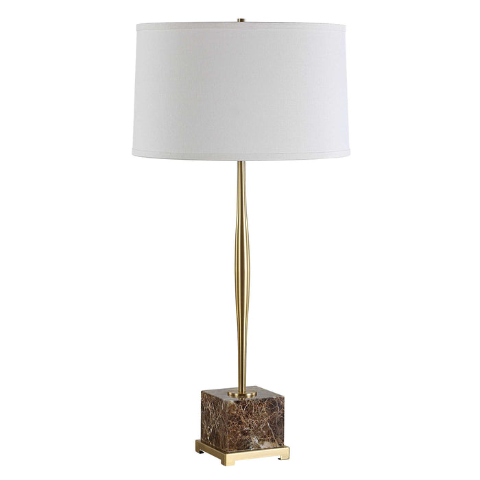 Booker One Light Table Lamp Antique Brass-Lamps-Uttermost-Lighting Design Store