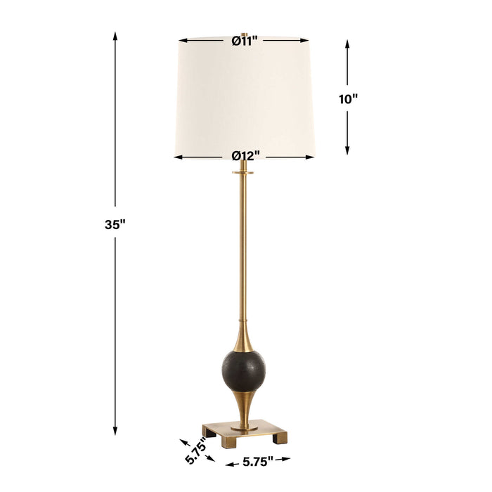 Dempsey One Light Buffet Lamp Brass-Lamps-Uttermost-Lighting Design Store