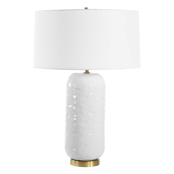 Iona One Light Table Lamp Brushed Brass-Lamps-Uttermost-Lighting Design Store