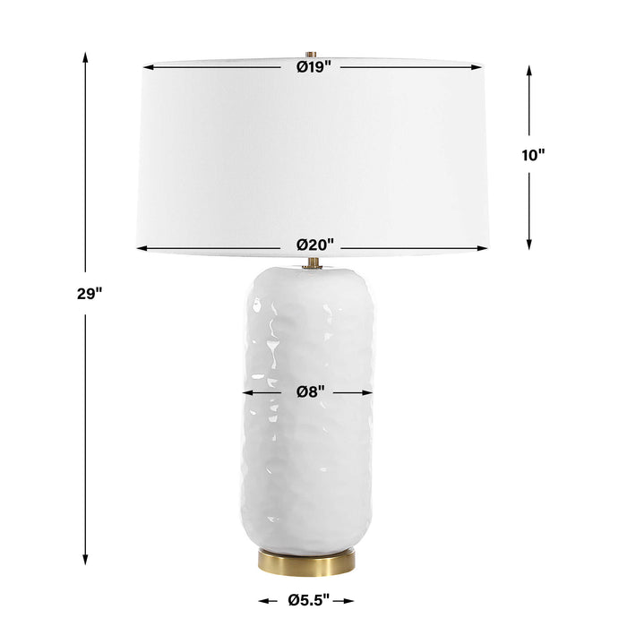 Iona One Light Table Lamp Brushed Brass-Lamps-Uttermost-Lighting Design Store