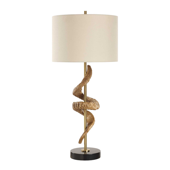 Rams One Light Table Lamp Antique Brass-Lamps-Uttermost-Lighting Design Store