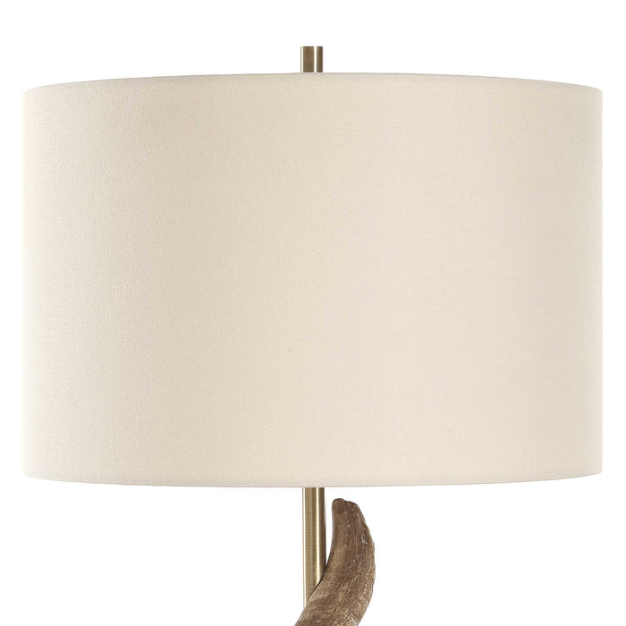 Rams One Light Table Lamp Antique Brass-Lamps-Uttermost-Lighting Design Store