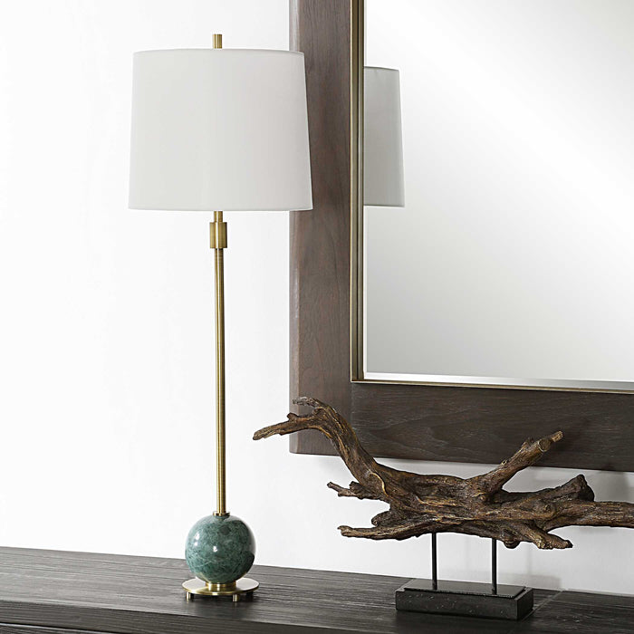 Bledel One Light Buffet Lamp Brushed Brass-Lamps-Uttermost-Lighting Design Store