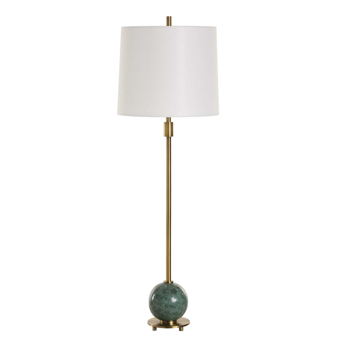 Bledel One Light Buffet Lamp Brushed Brass-Lamps-Uttermost-Lighting Design Store