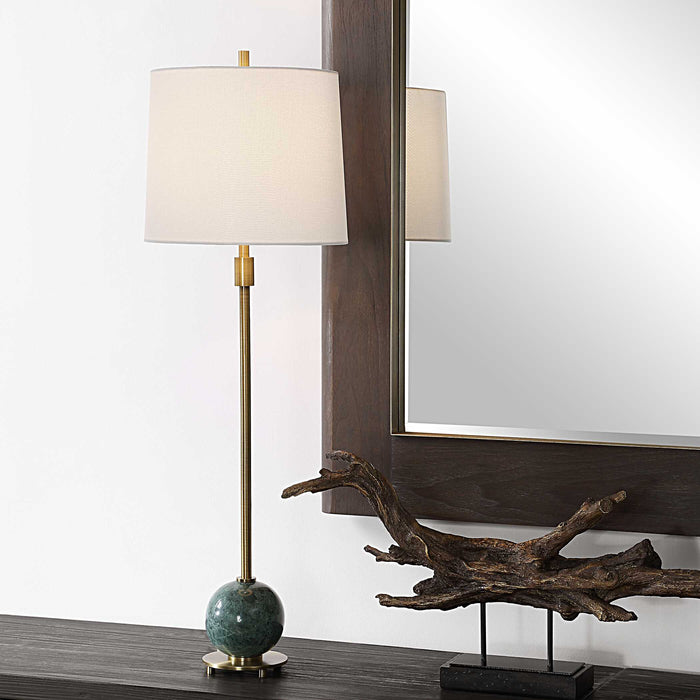Bledel One Light Buffet Lamp Brushed Brass-Lamps-Uttermost-Lighting Design Store