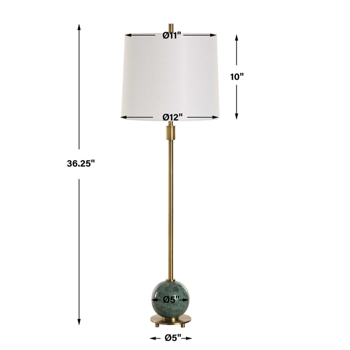 Bledel One Light Buffet Lamp Brushed Brass-Lamps-Uttermost-Lighting Design Store