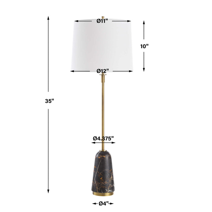 Jenson One Light Buffet Lamp Brushed Brass-Lamps-Uttermost-Lighting Design Store