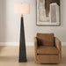 Lathey One Light Floor Lamp Brass-Lamps-Uttermost-Lighting Design Store