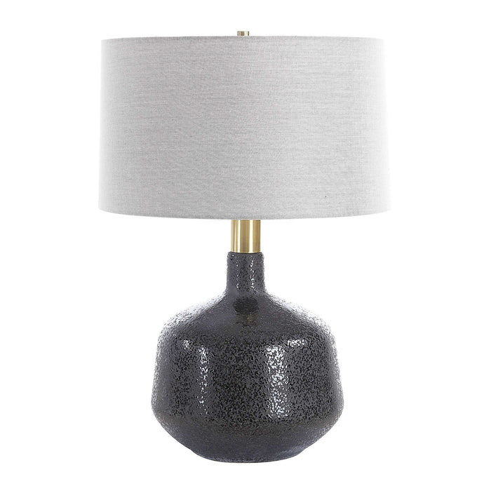Flanagan One Light Table Lamp Brushed Plated Brass-Lamps-Uttermost-Lighting Design Store