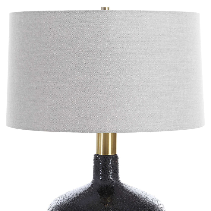 Flanagan One Light Table Lamp Brushed Plated Brass-Lamps-Uttermost-Lighting Design Store