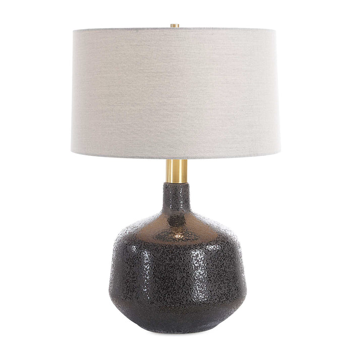 Flanagan One Light Table Lamp Brushed Plated Brass-Lamps-Uttermost-Lighting Design Store