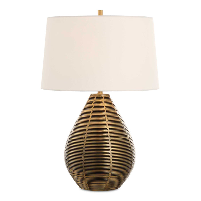Knowles One Light Table Lamp Brushed Brass-Lamps-Uttermost-Lighting Design Store