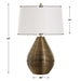 Knowles One Light Table Lamp Brushed Brass-Lamps-Uttermost-Lighting Design Store