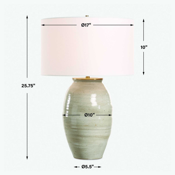 Amos One Light Table Lamp Antique Gold-Lamps-Uttermost-Lighting Design Store