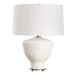 Maisie One Light Table Lamp Satin White Accented With Brass Plated-Lamps-Uttermost-Lighting Design Store