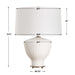 Maisie One Light Table Lamp Satin White Accented With Brass Plated-Lamps-Uttermost-Lighting Design Store