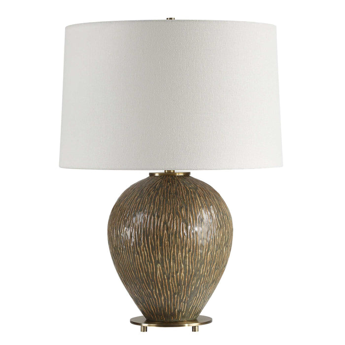 Rya One Light Table Lamp Antique Brass-Lamps-Uttermost-Lighting Design Store