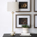 Hemisphere One Light Buffet Lamp Brushed Brass-Lamps-Uttermost-Lighting Design Store