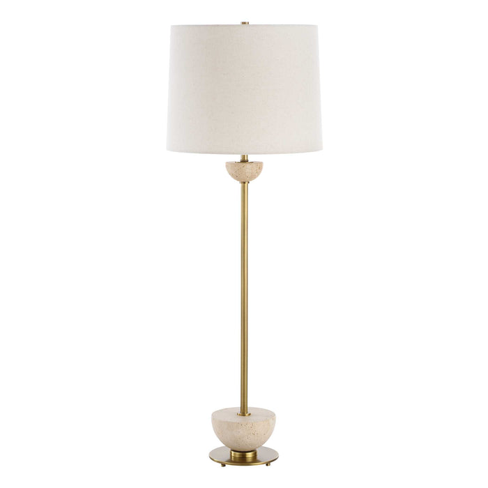 Hemisphere One Light Buffet Lamp Brushed Brass-Lamps-Uttermost-Lighting Design Store