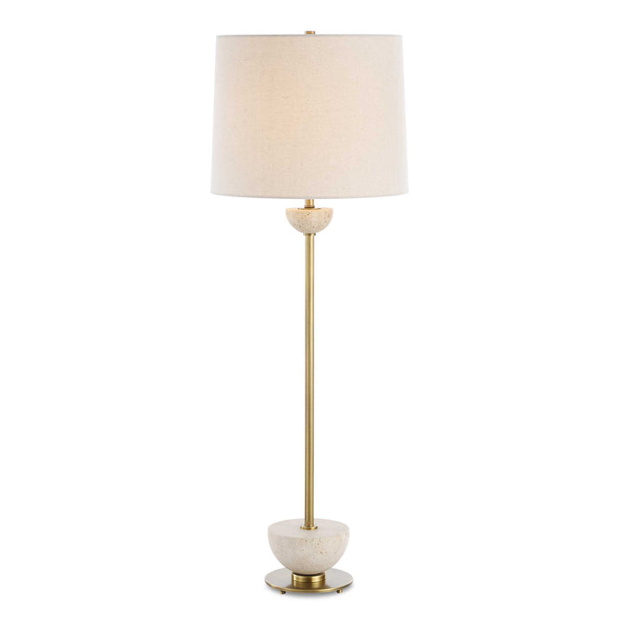 Hemisphere One Light Buffet Lamp Brushed Brass-Lamps-Uttermost-Lighting Design Store