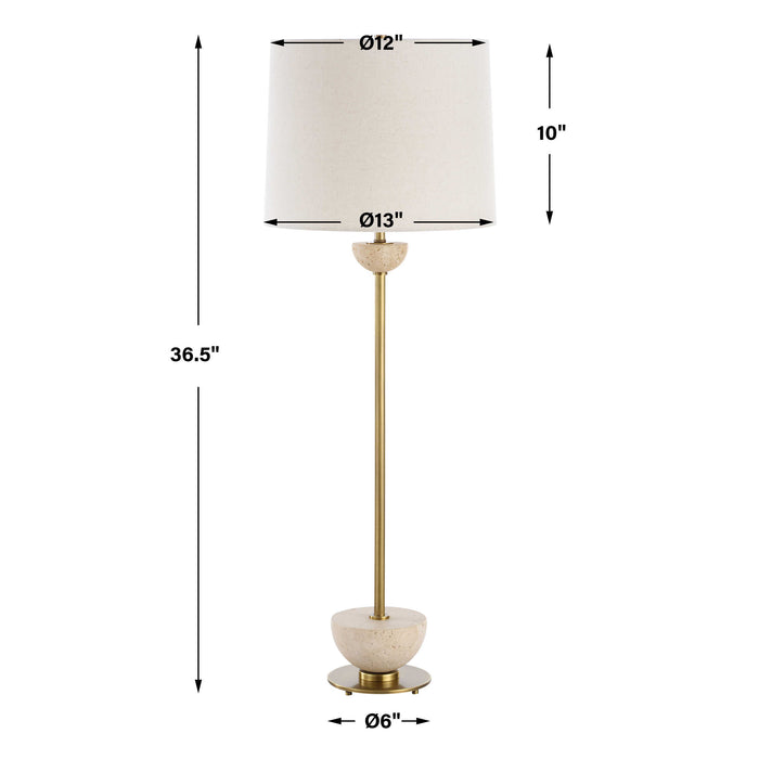 Hemisphere One Light Buffet Lamp Brushed Brass-Lamps-Uttermost-Lighting Design Store