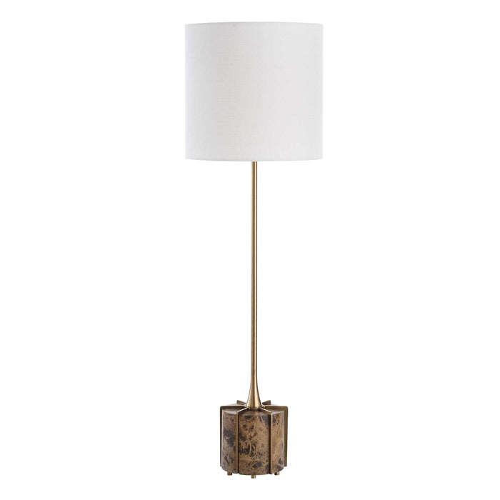Britwell One Light Buffet Lamp Brass-Lamps-Uttermost-Lighting Design Store