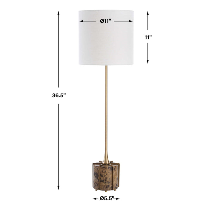 Britwell One Light Buffet Lamp Brass-Lamps-Uttermost-Lighting Design Store