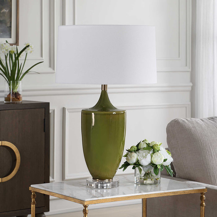 Adela One Light Table Lamp Brass-Lamps-Uttermost-Lighting Design Store