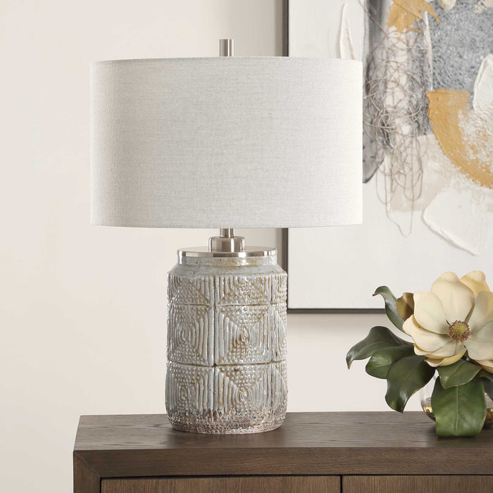 Graydon One Light Table Lamp Brushed Nickel-Lamps-Uttermost-Lighting Design Store