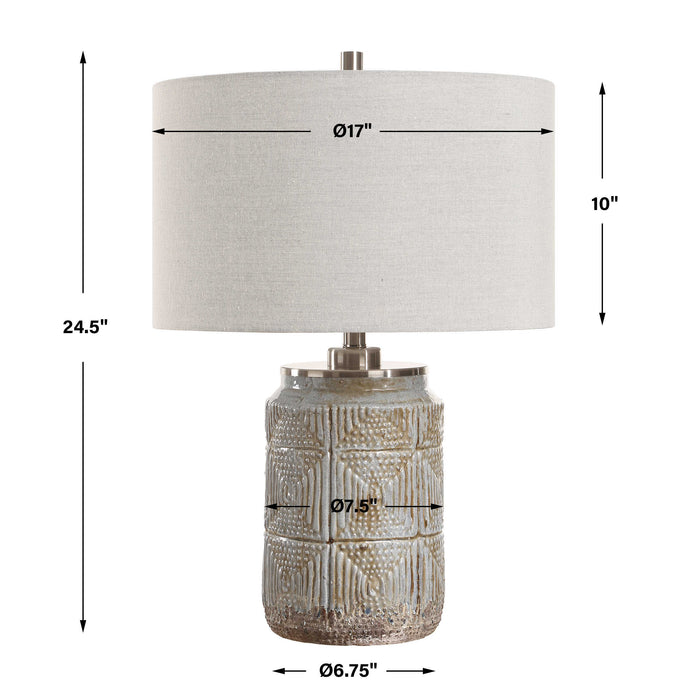 Graydon One Light Table Lamp Brushed Nickel-Lamps-Uttermost-Lighting Design Store