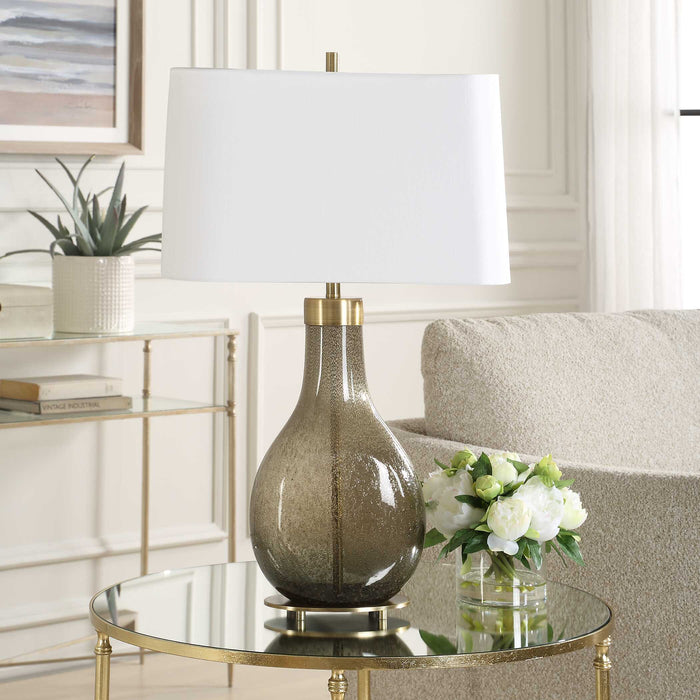 Shyla One Light Table Lamp Brushed Brass-Lamps-Uttermost-Lighting Design Store