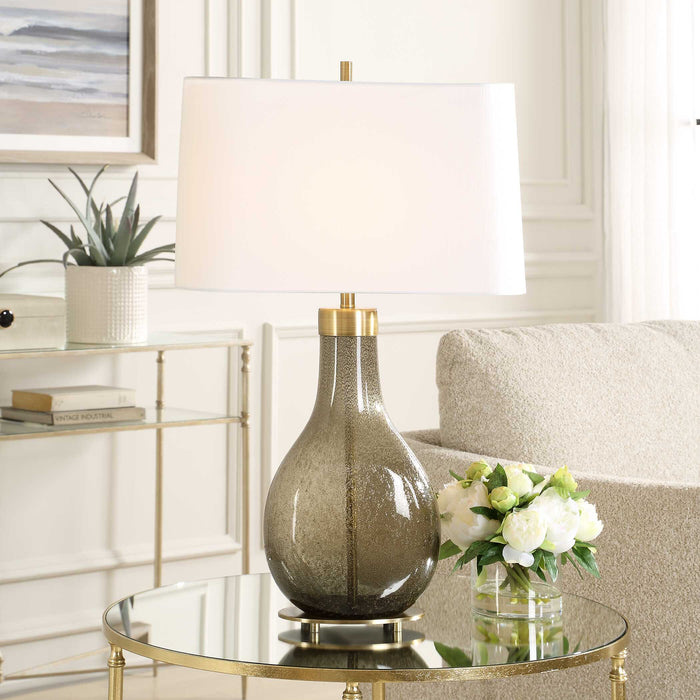 Shyla One Light Table Lamp Brushed Brass-Lamps-Uttermost-Lighting Design Store