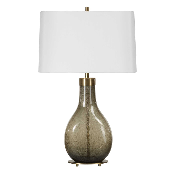 Shyla One Light Table Lamp Brushed Brass-Lamps-Uttermost-Lighting Design Store
