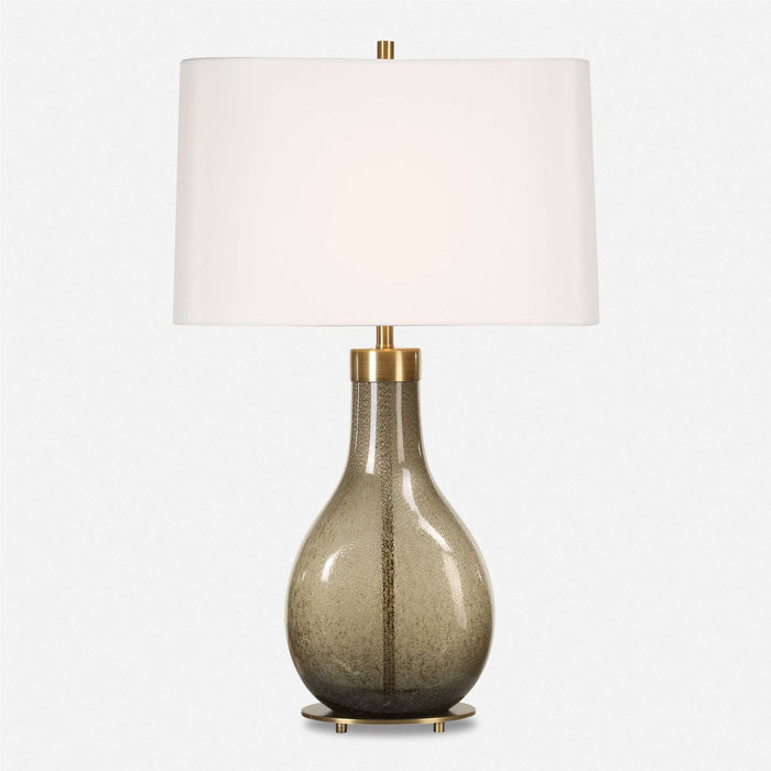 Shyla One Light Table Lamp Brushed Brass-Lamps-Uttermost-Lighting Design Store