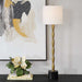 Ezra One Light Buffet Lamp Antique Brass-Lamps-Uttermost-Lighting Design Store