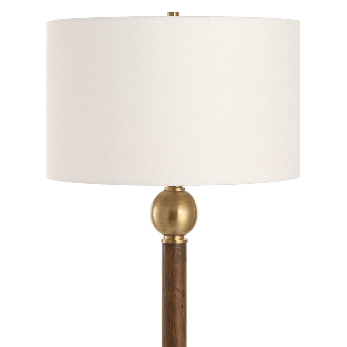 Keros One Light Floor Lamp Dark Oak Wood-Lamps-Uttermost-Lighting Design Store