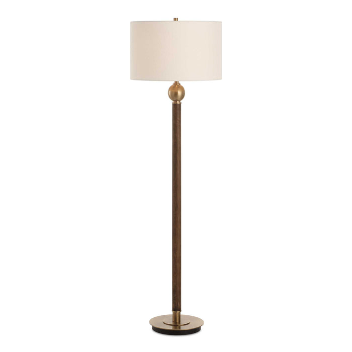 Keros One Light Floor Lamp Dark Oak Wood-Lamps-Uttermost-Lighting Design Store