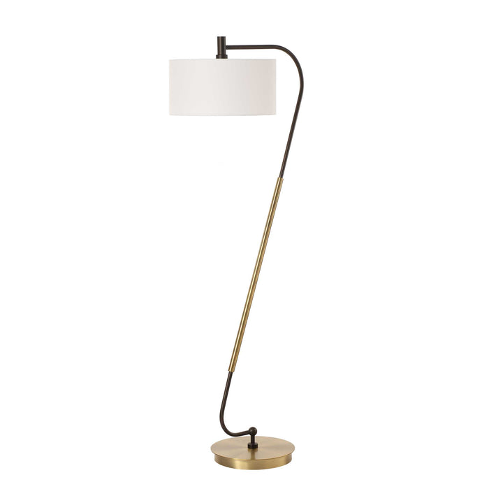Irwin One Light Floor Lamp Antique Brass-Lamps-Uttermost-Lighting Design Store