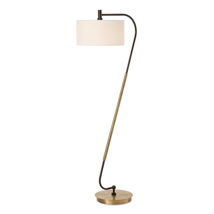 Irwin One Light Floor Lamp Antique Brass-Lamps-Uttermost-Lighting Design Store