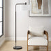Richie One Light Floor Lamp Satin Black-Lamps-Uttermost-Lighting Design Store