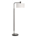 Richie One Light Floor Lamp Satin Black-Lamps-Uttermost-Lighting Design Store